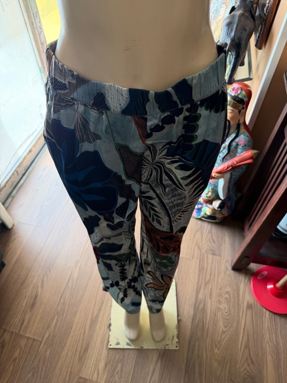 Philosophy Floral Wide-Leg Trousers‎ in Blue, Green and Brown